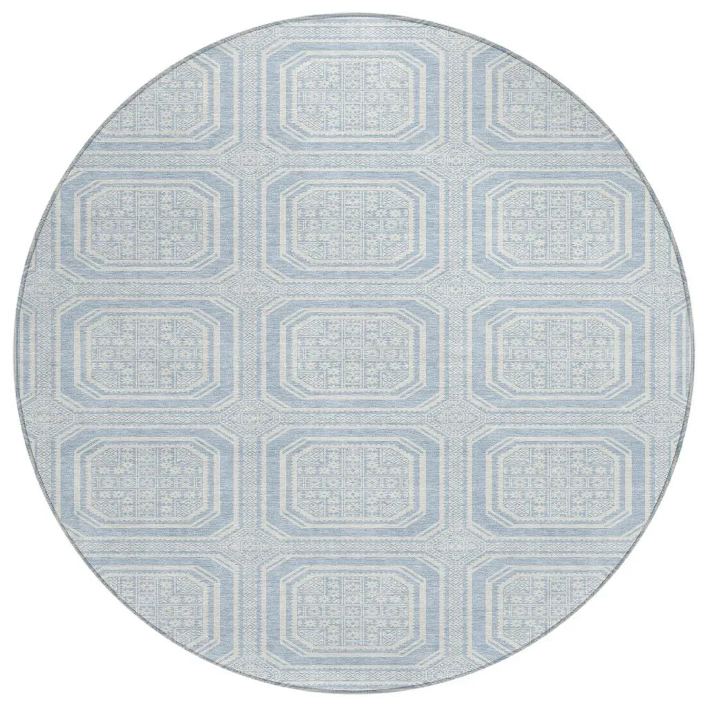 LOOMLAN Rugs Auralis Blue Washable Indoor-Outdoor Rug
