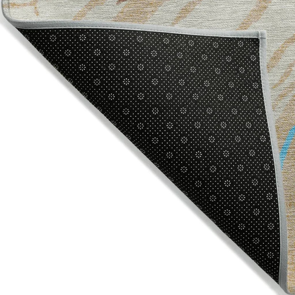LOOMLAN Rugs Aureva Beige Washable Indoor-Outdoor Rug