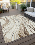 LOOMLAN Rugs Aureva Ivory Washable Indoor-Outdoor Rug