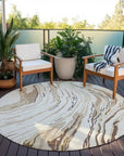 LOOMLAN Rugs Aureva Ivory Washable Indoor-Outdoor Rug