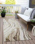 LOOMLAN Rugs Aureva Ivory Washable Indoor-Outdoor Rug