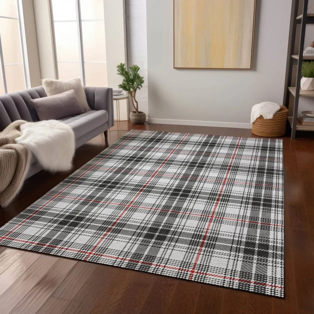 LOOMLAN Rugs Aurora Black Washable Indoor-Outdoor Rug