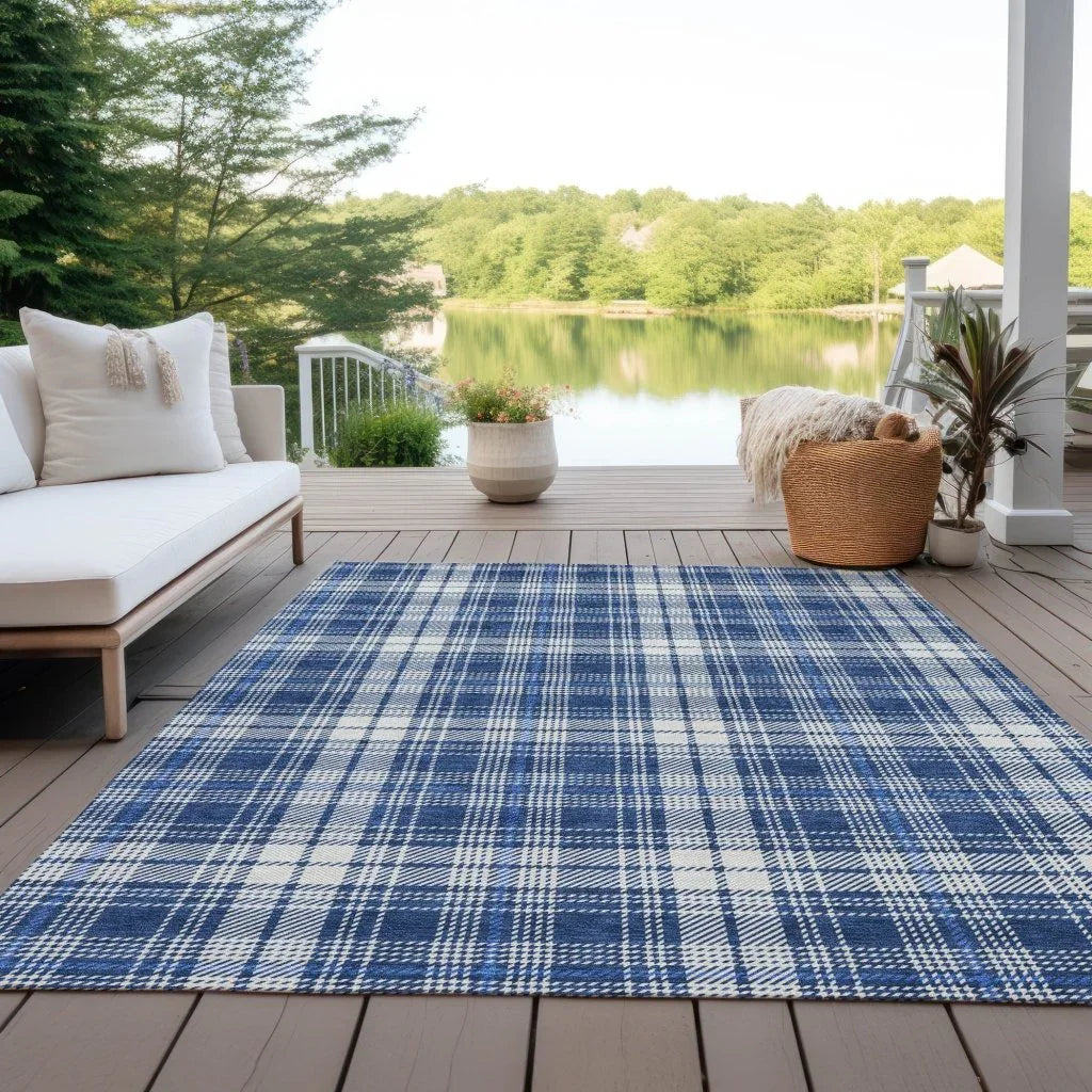 LOOMLAN Rugs Aurora Blue Washable Indoor-Outdoor Rug