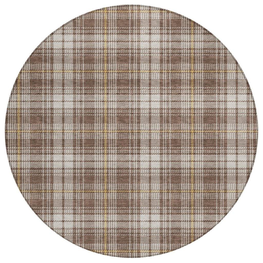 LOOMLAN Rugs Aurora Brown Washable Indoor-Outdoor Rug