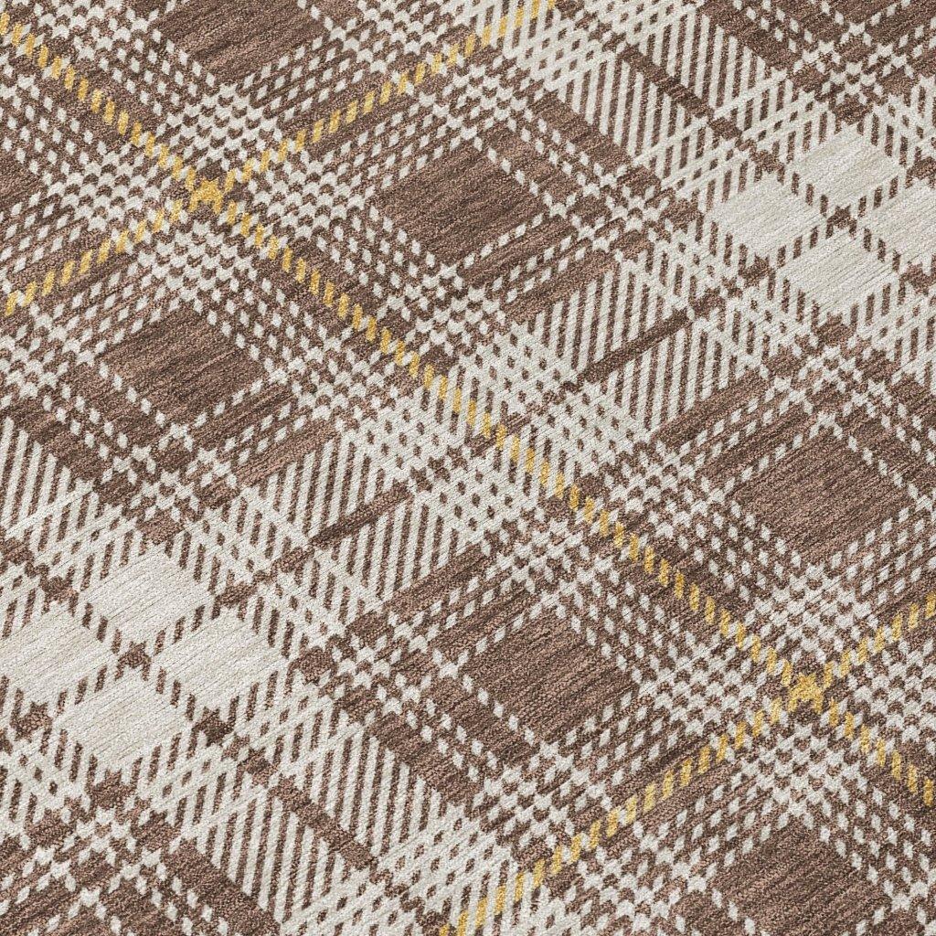 LOOMLAN Rugs Aurora Brown Washable Indoor-Outdoor Rug