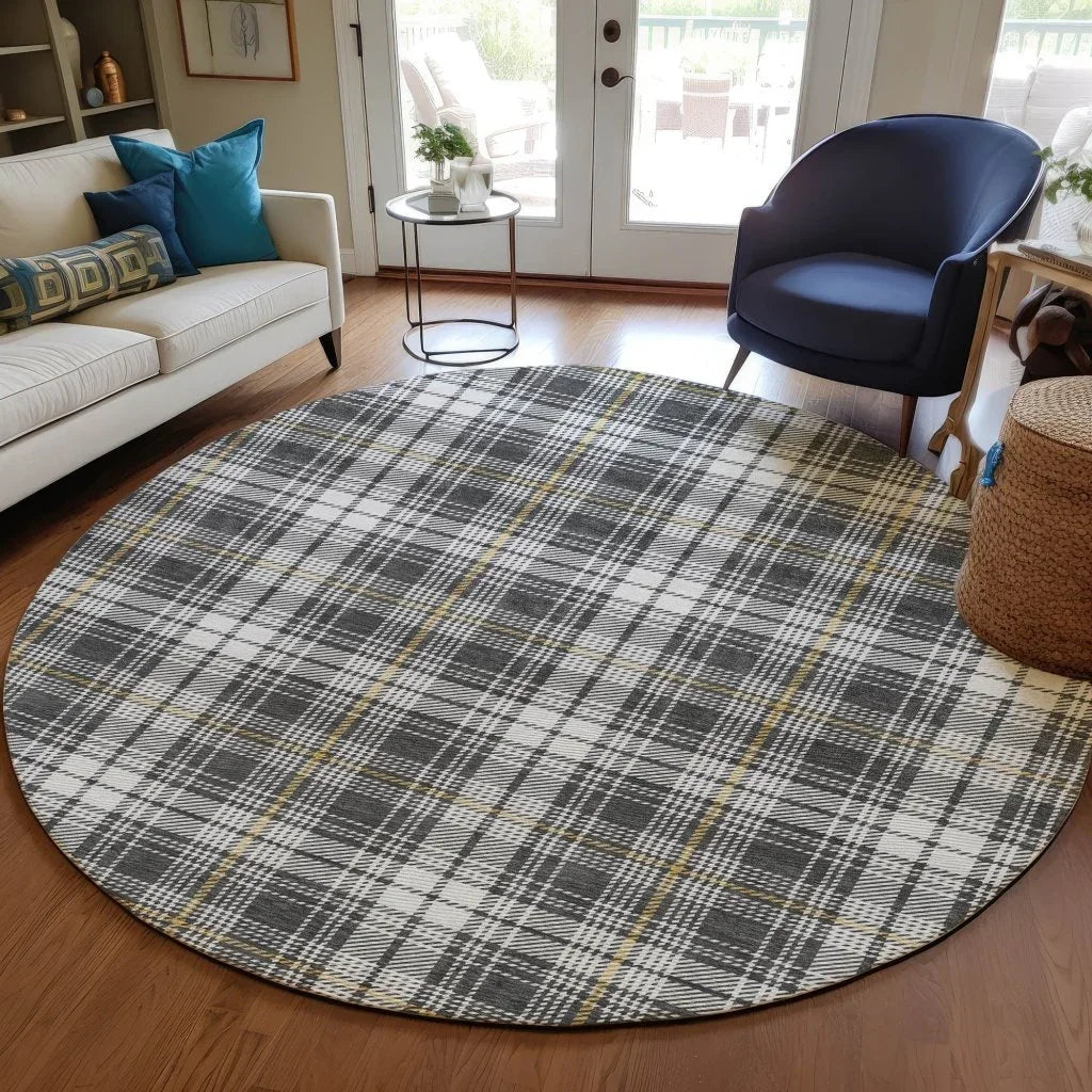 LOOMLAN Rugs Aurora Charcoal Washable Indoor-Outdoor Rug
