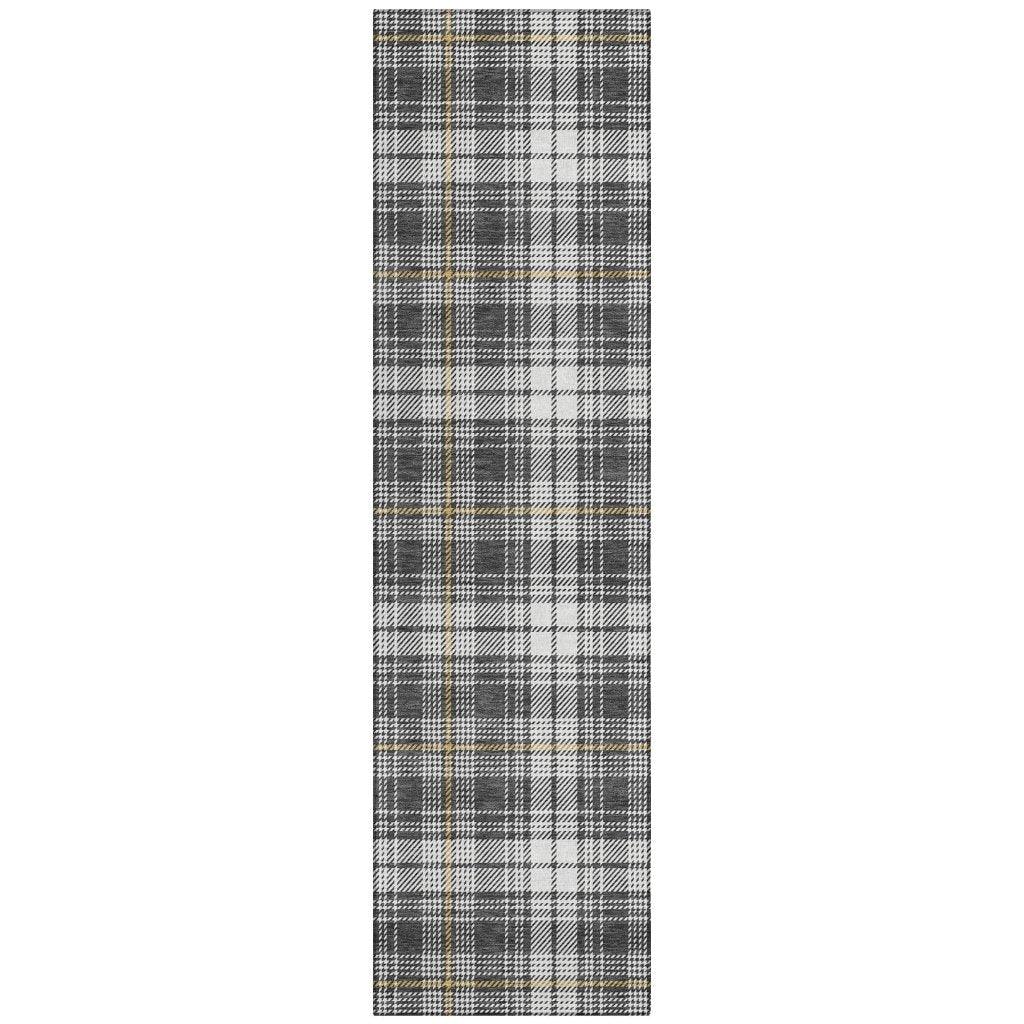 LOOMLAN Rugs Aurora Charcoal Washable Indoor-Outdoor Rug