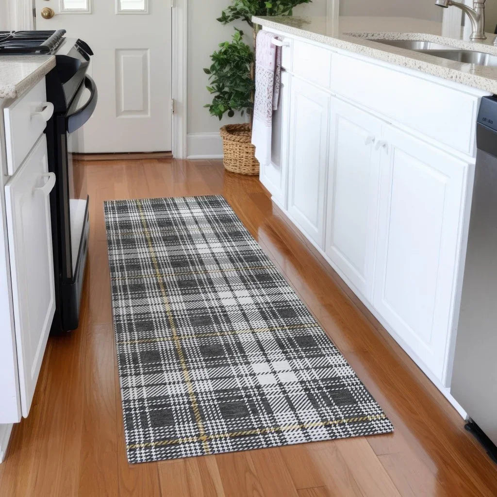 LOOMLAN Rugs Aurora Charcoal Washable Indoor-Outdoor Rug