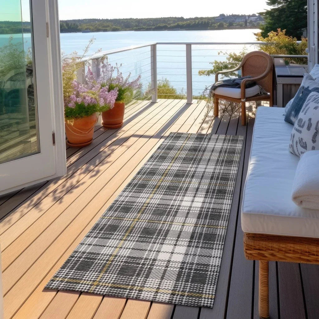 LOOMLAN Rugs Aurora Charcoal Washable Indoor-Outdoor Rug