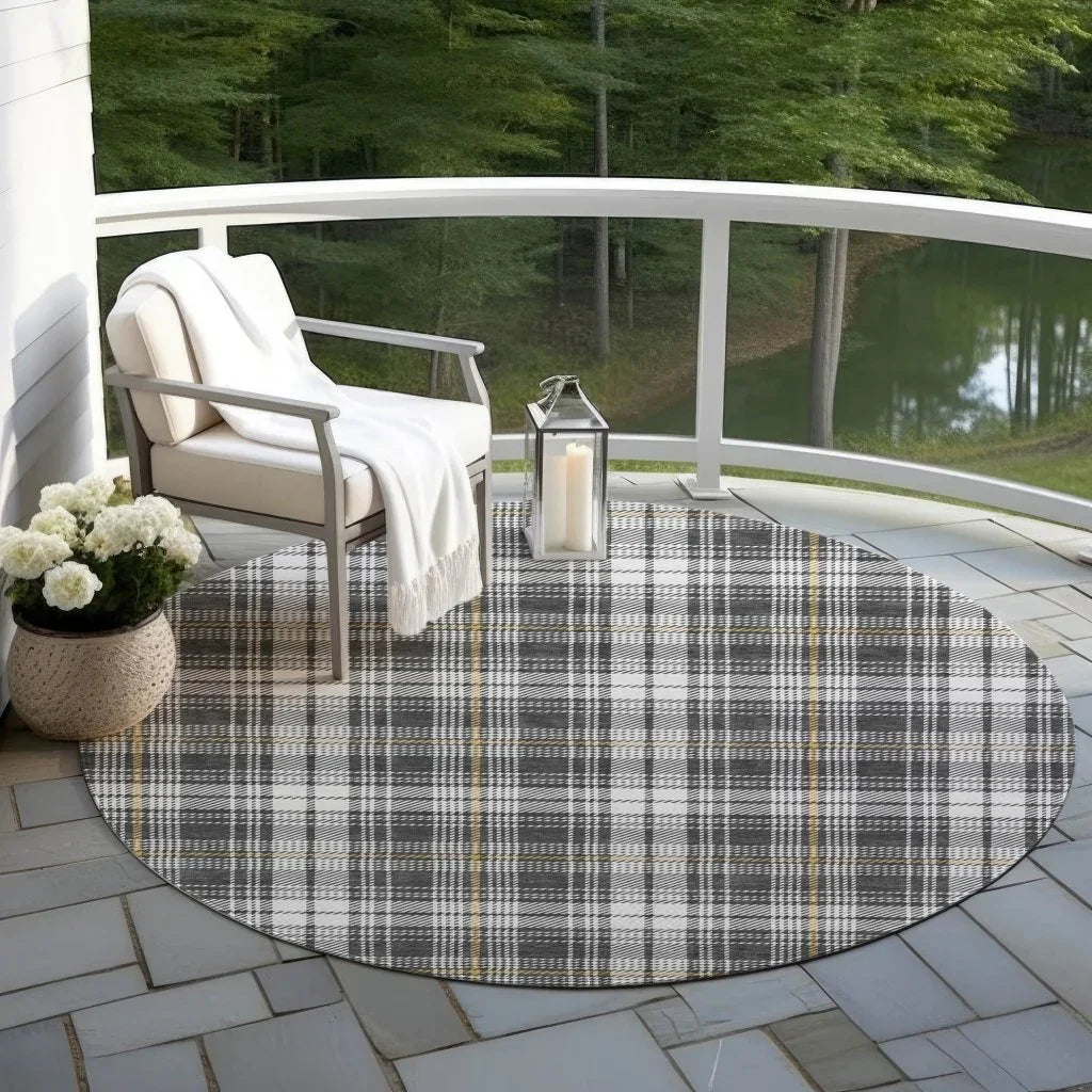 LOOMLAN Rugs Aurora Charcoal Washable Indoor-Outdoor Rug