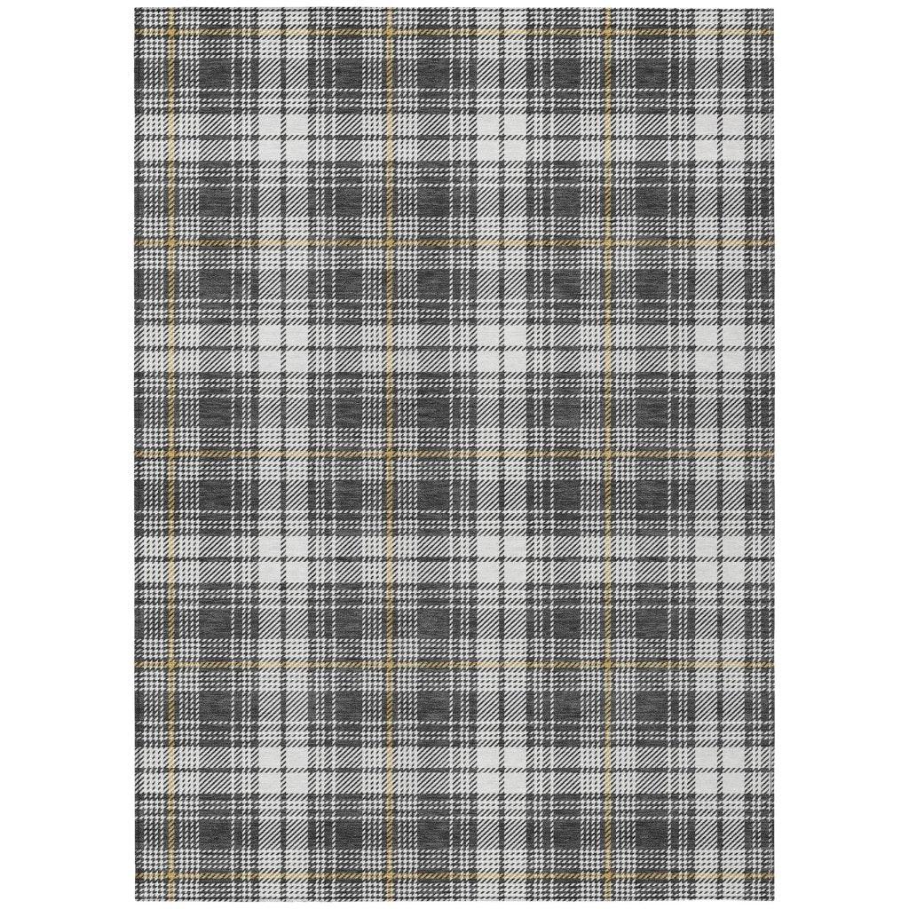 LOOMLAN Rugs Aurora Charcoal Washable Indoor-Outdoor Rug