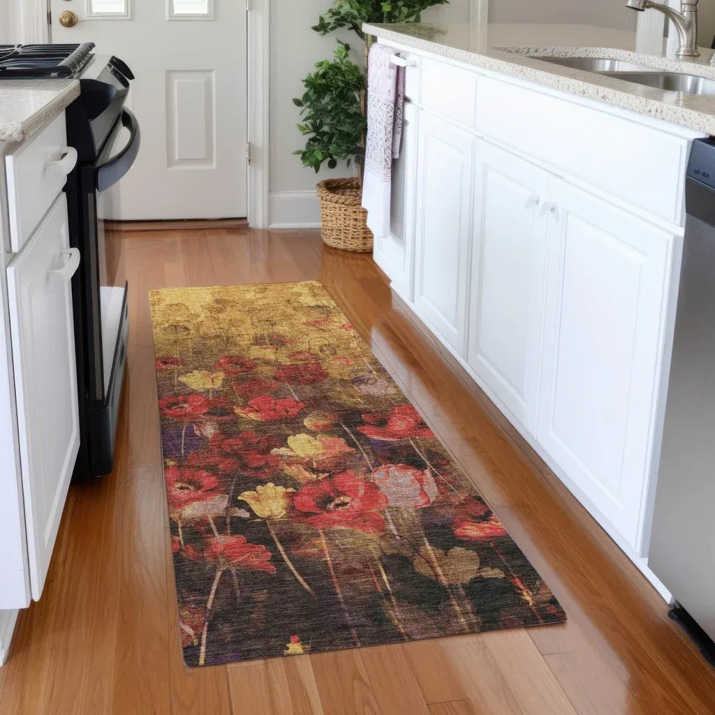 LOOMLAN Rugs Aurora Gold Washable Indoor-Outdoor Rug