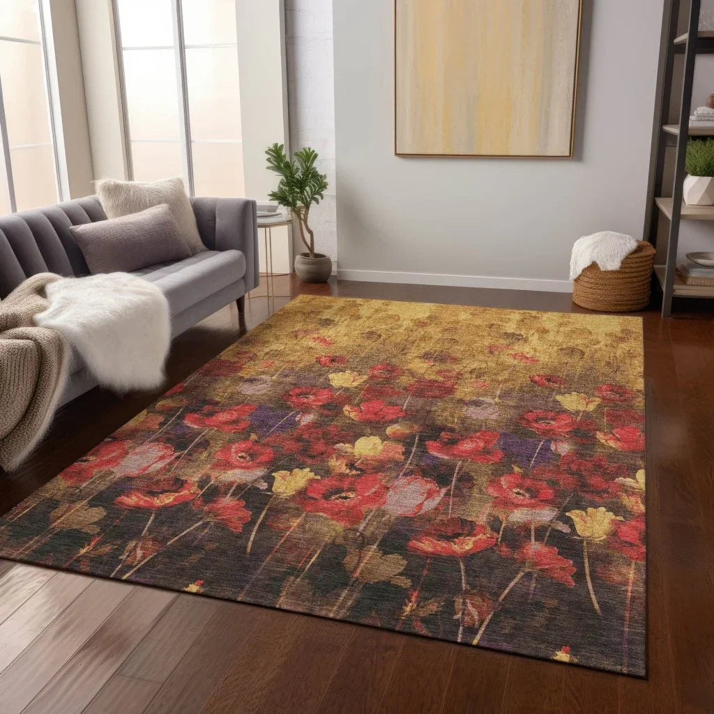 LOOMLAN Rugs Aurora Gold Washable Indoor-Outdoor Rug