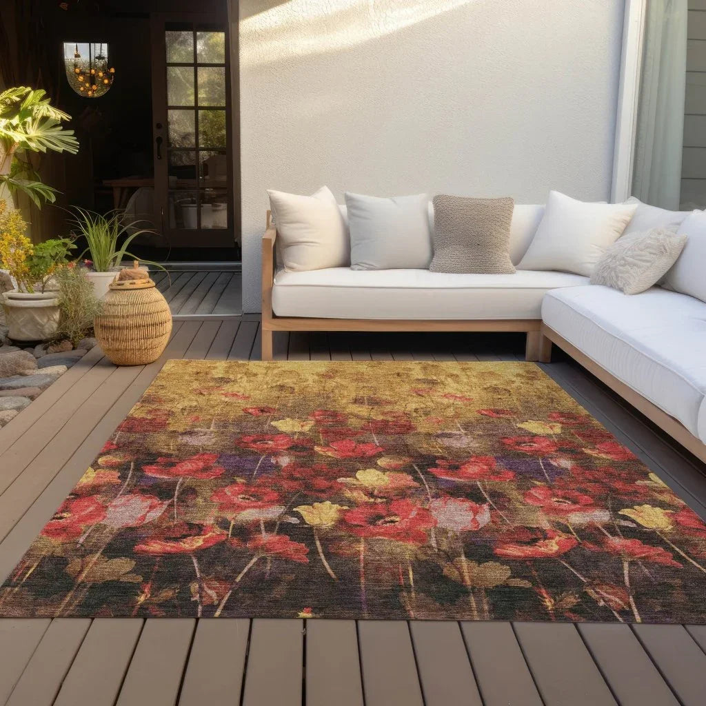 LOOMLAN Rugs Aurora Gold Washable Indoor-Outdoor Rug