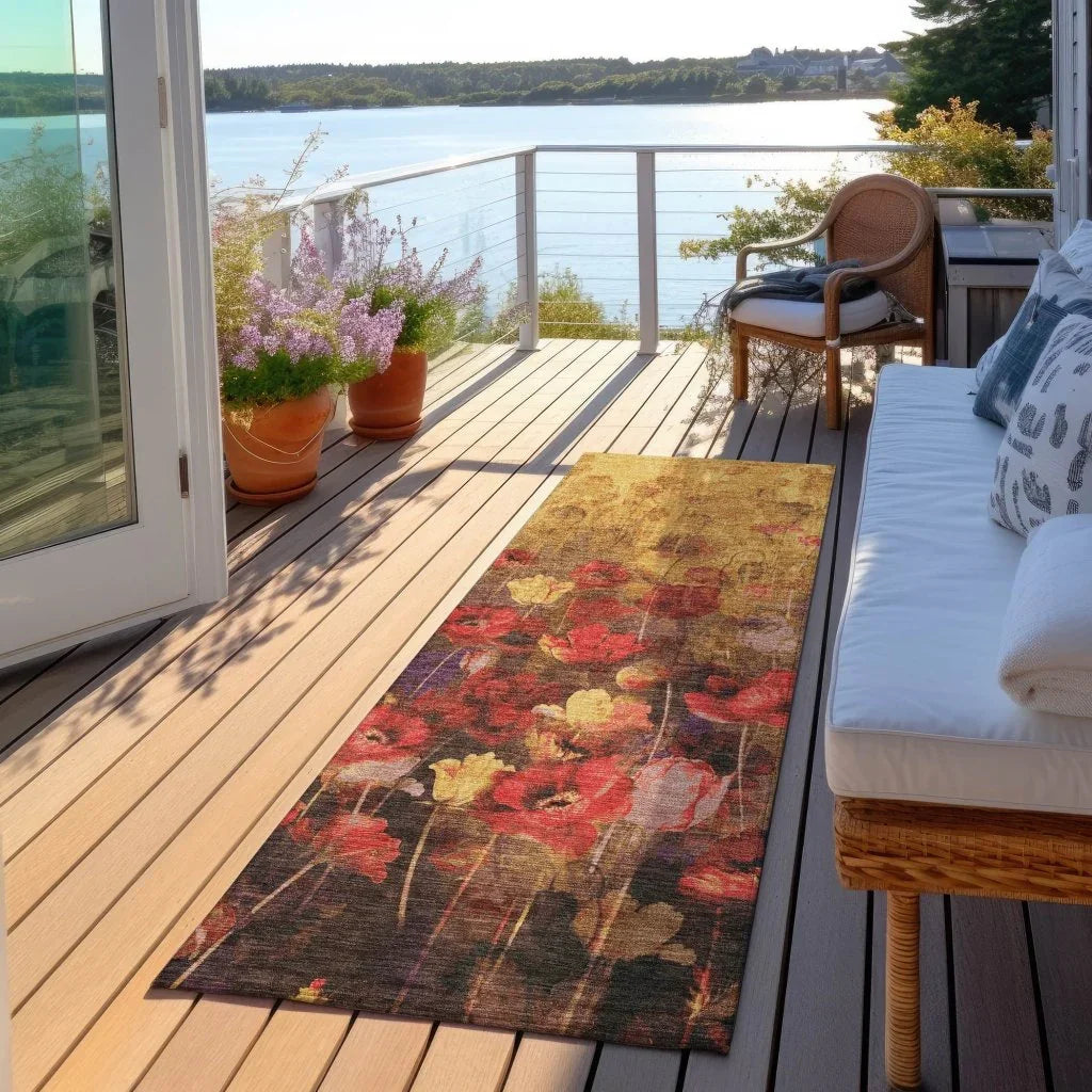 LOOMLAN Rugs Aurora Gold Washable Indoor-Outdoor Rug