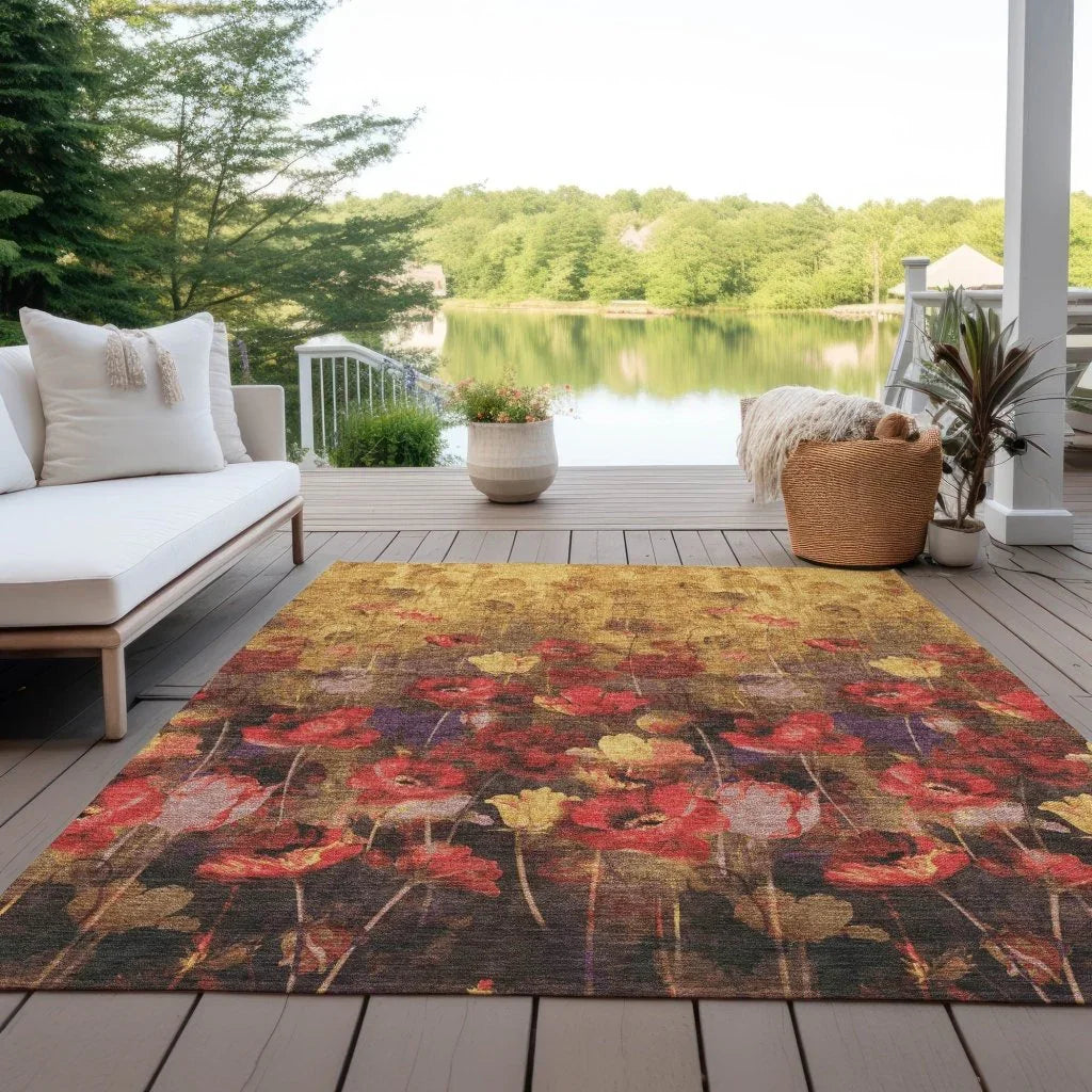 LOOMLAN Rugs Aurora Gold Washable Indoor-Outdoor Rug