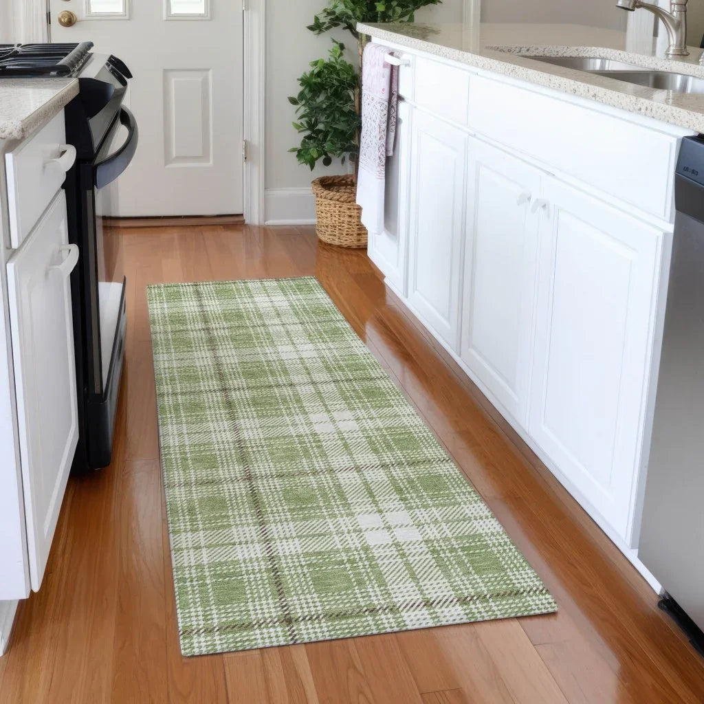 LOOMLAN Rugs Aurora Green Washable Indoor-Outdoor Rug