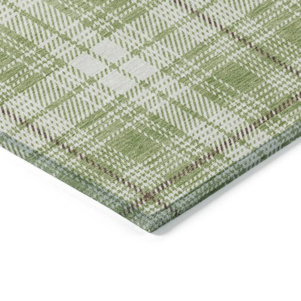 LOOMLAN Rugs Aurora Green Washable Indoor-Outdoor Rug