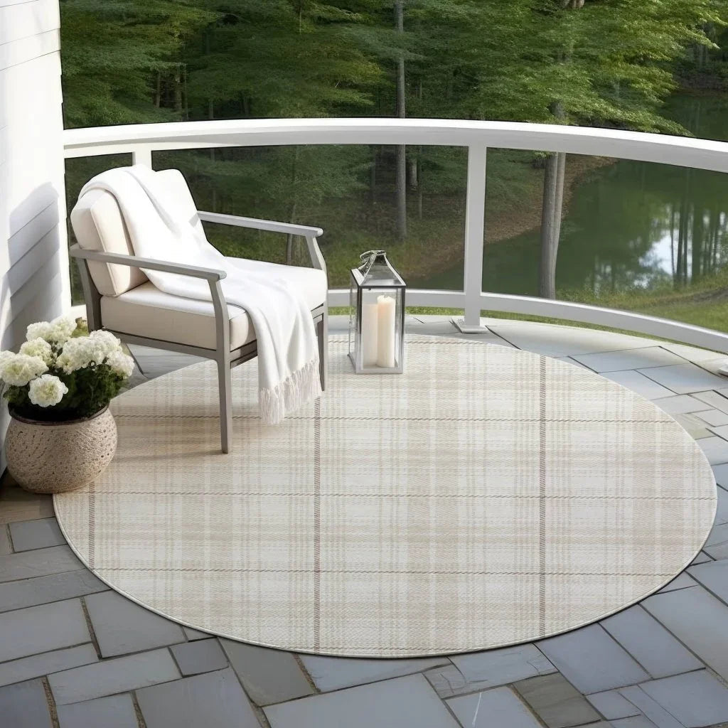 LOOMLAN Rugs Aurora Ivory Washable Indoor-Outdoor Rug