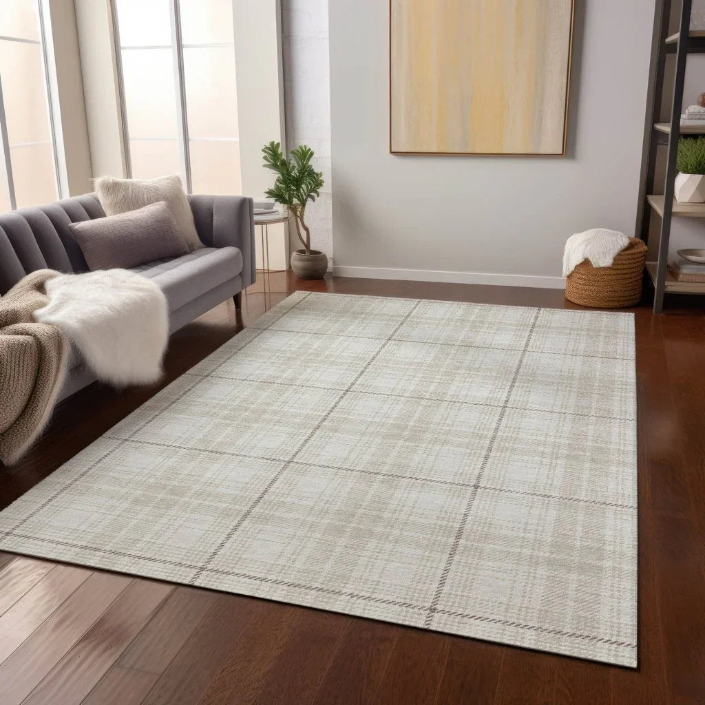 LOOMLAN Rugs Aurora Ivory Washable Indoor-Outdoor Rug