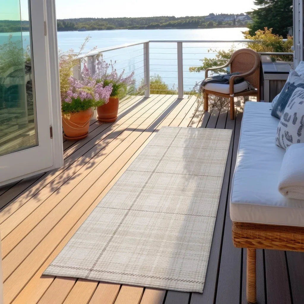 LOOMLAN Rugs Aurora Ivory Washable Indoor-Outdoor Rug