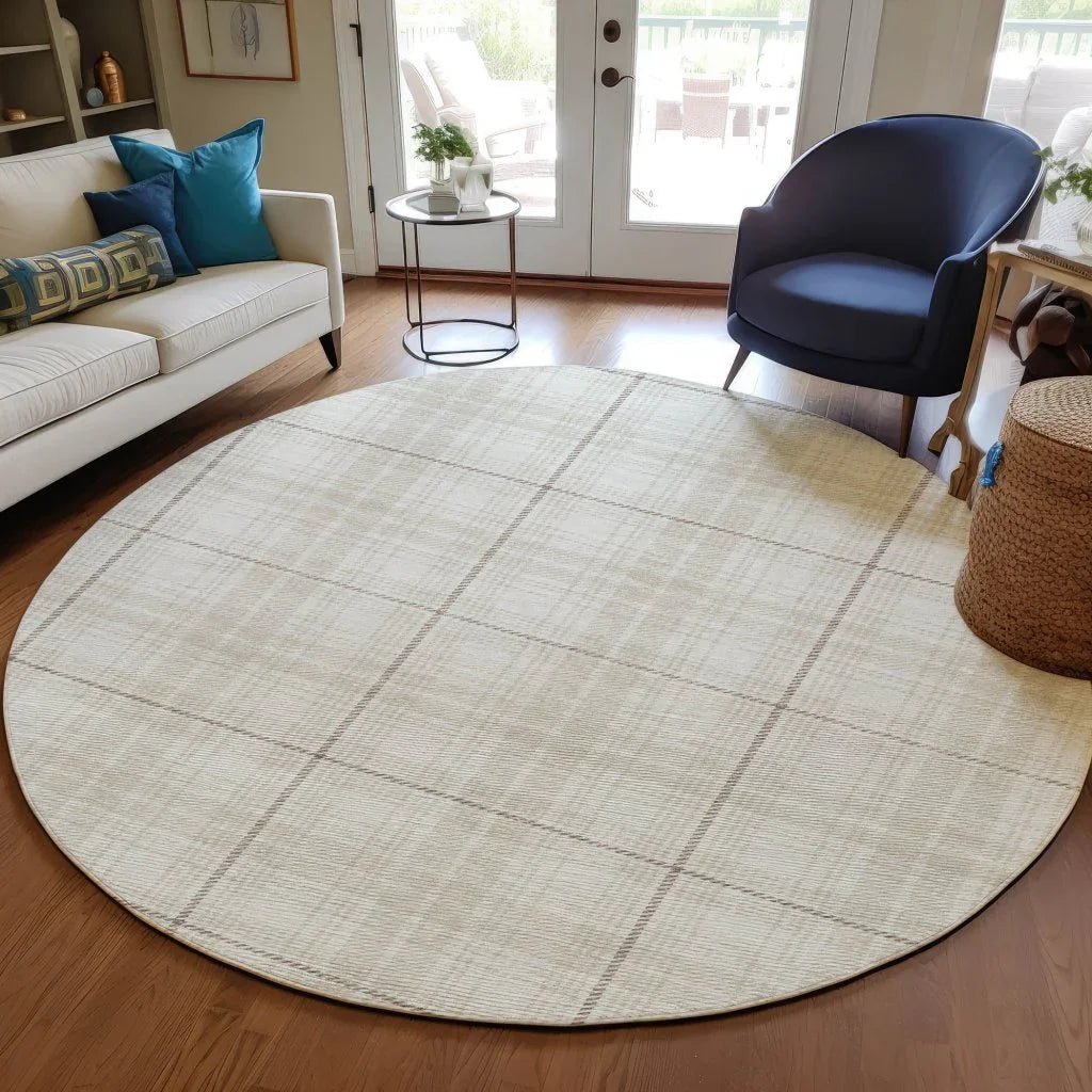 LOOMLAN Rugs Aurora Ivory Washable Indoor-Outdoor Rug