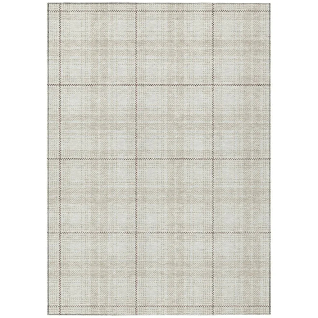 LOOMLAN Rugs Aurora Ivory Washable Indoor-Outdoor Rug