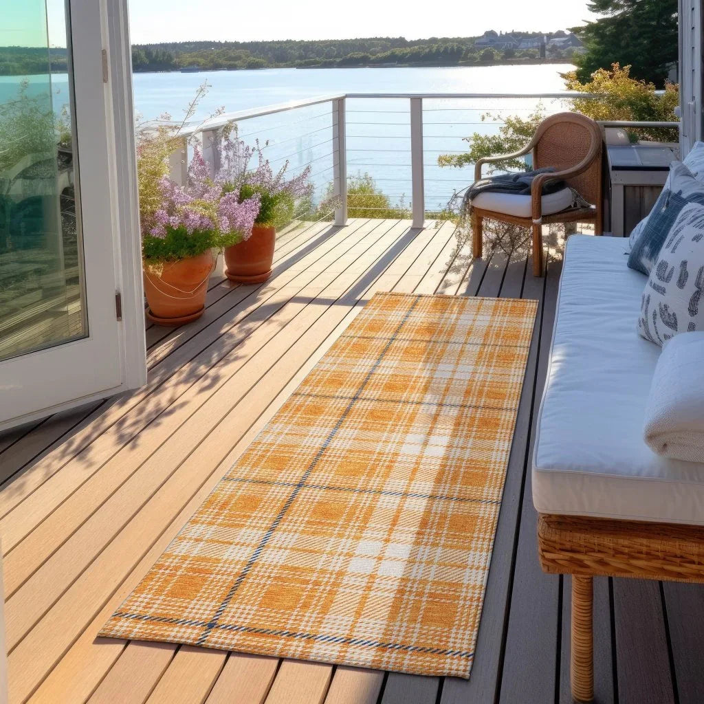 LOOMLAN Rugs Aurora Orange Washable Indoor-Outdoor Rug