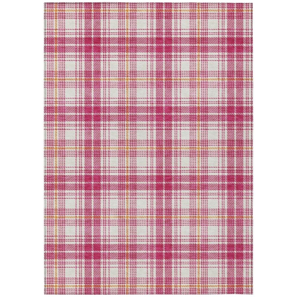 LOOMLAN Rugs Aurora Pink Washable Indoor-Outdoor Rug