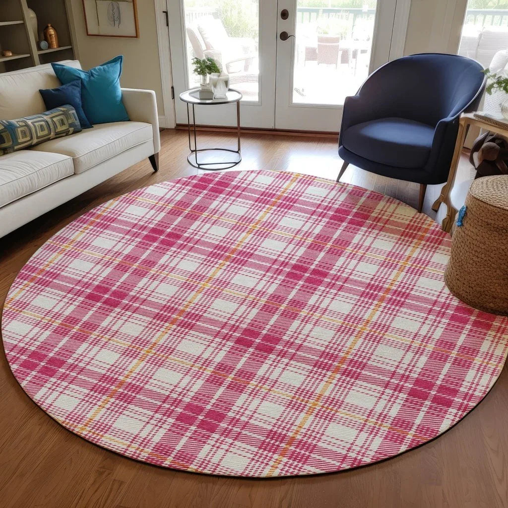 LOOMLAN Rugs Aurora Pink Washable Indoor-Outdoor Rug