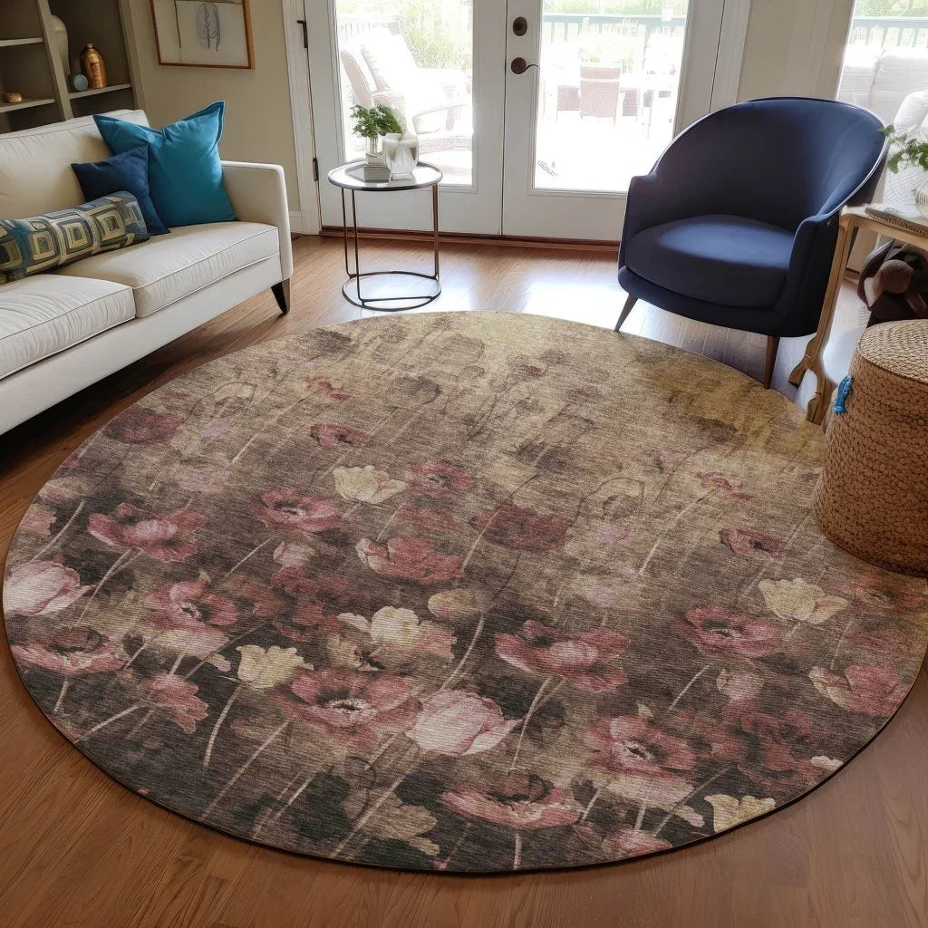 LOOMLAN Rugs Aurora Taupe Washable Indoor-Outdoor Rug