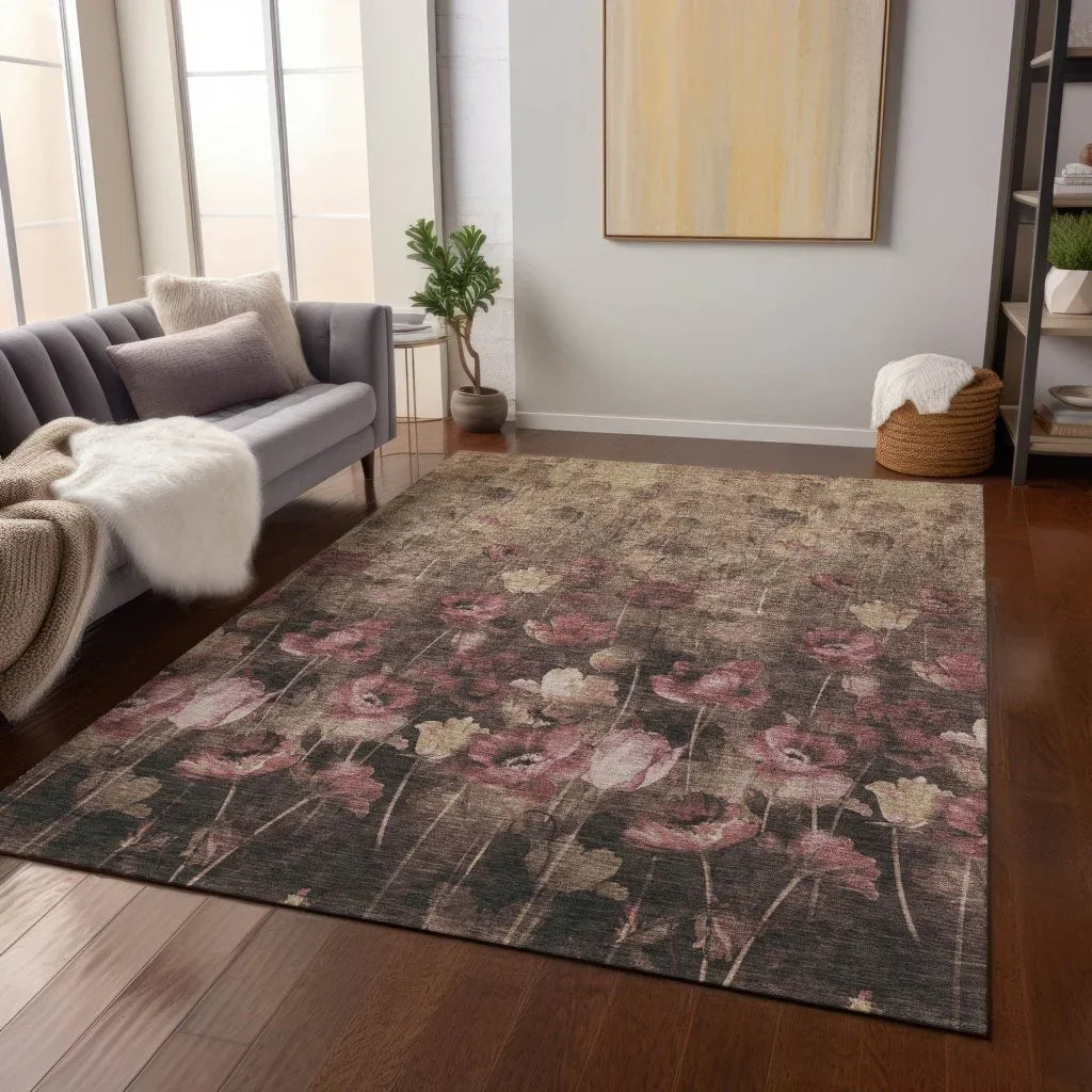 LOOMLAN Rugs Aurora Taupe Washable Indoor-Outdoor Rug
