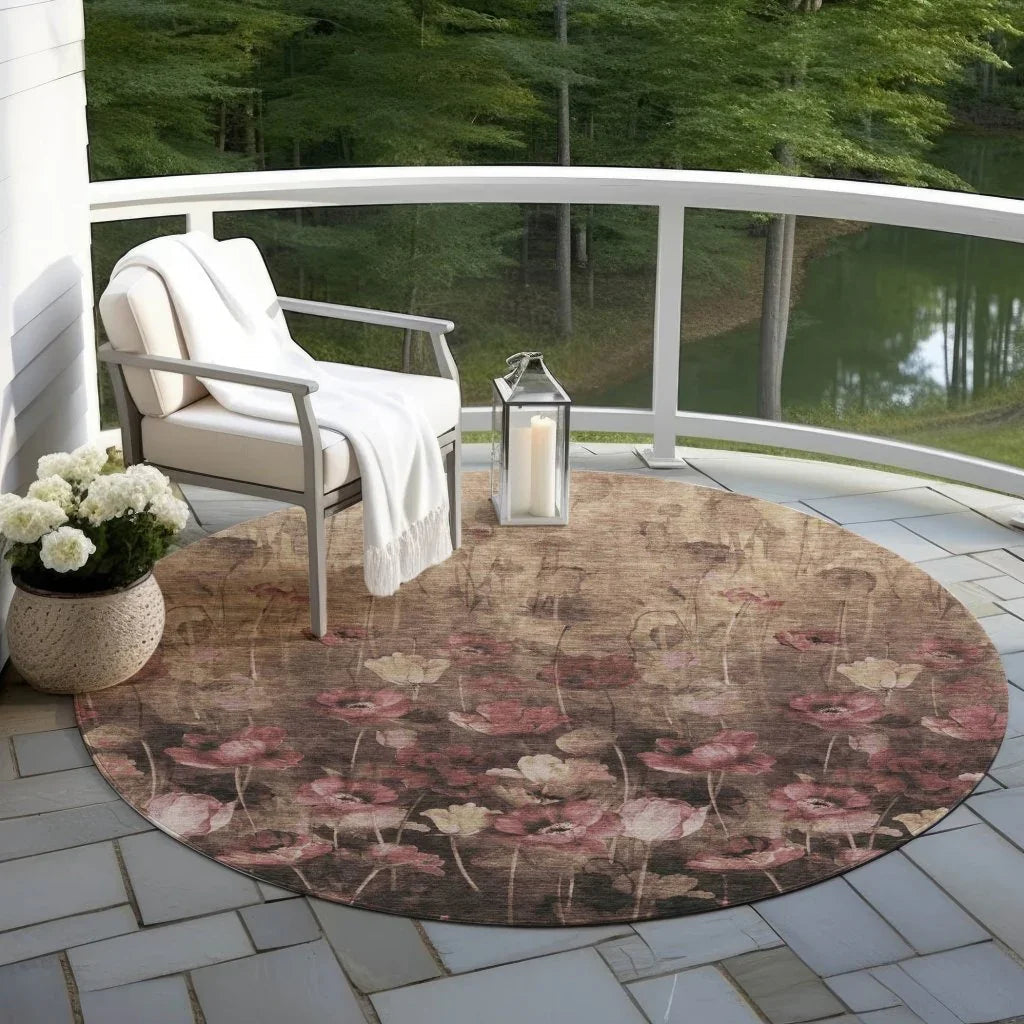 LOOMLAN Rugs Aurora Taupe Washable Indoor-Outdoor Rug