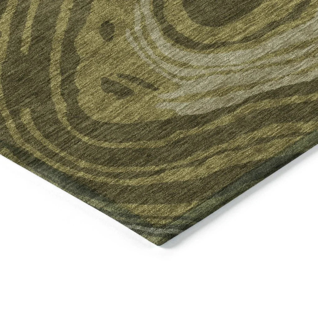 LOOMLAN Rugs Avelia Green Washable Indoor-Outdoor Rug