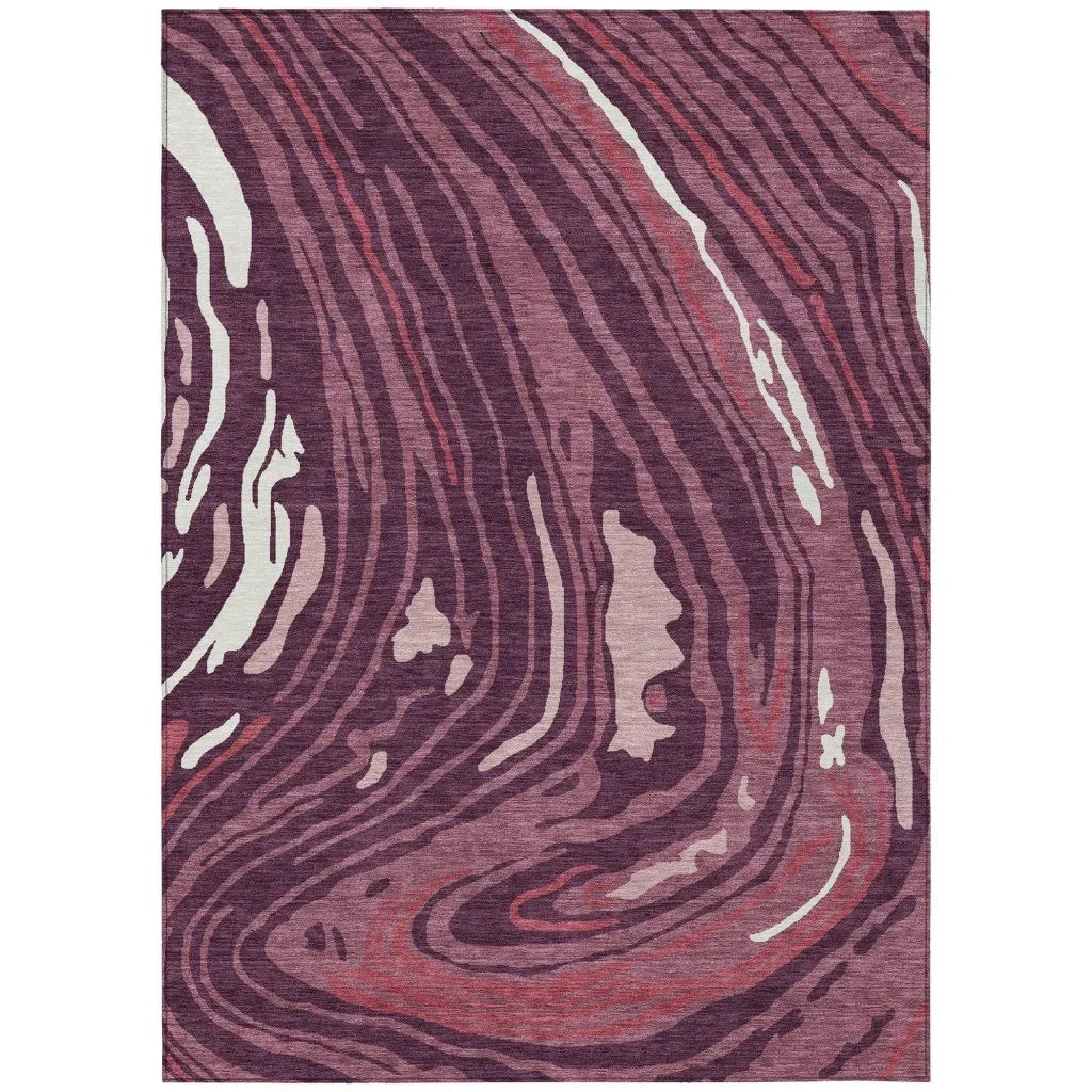 LOOMLAN Rugs Avelia Red Washable Indoor-Outdoor Rug