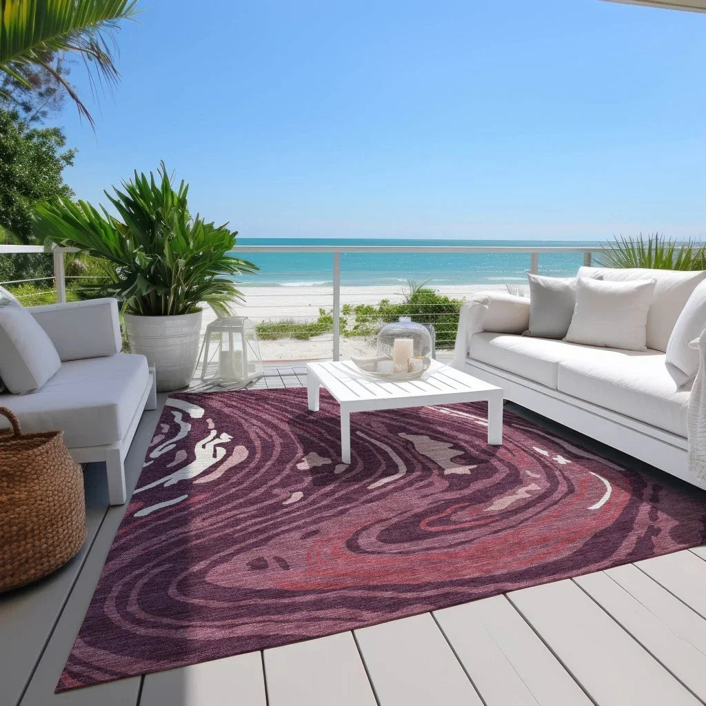LOOMLAN Rugs Avelia Red Washable Indoor-Outdoor Rug