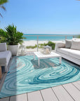 LOOMLAN Rugs Avelia Teal Washable Indoor-Outdoor Rug