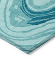 LOOMLAN Rugs Avelia Teal Washable Indoor-Outdoor Rug