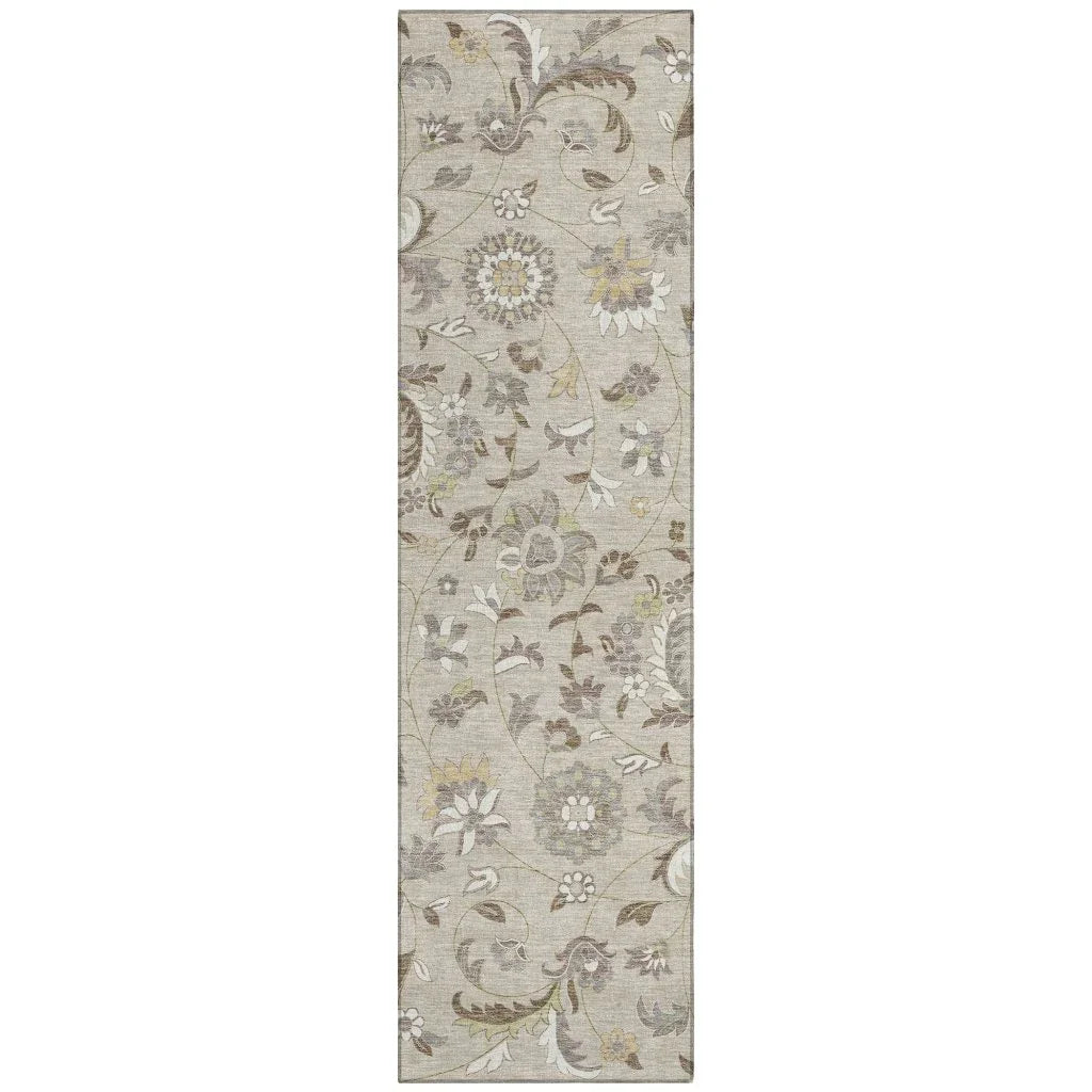 LOOMLAN Rugs Aveline Brown Washable Indoor-Outdoor Rug