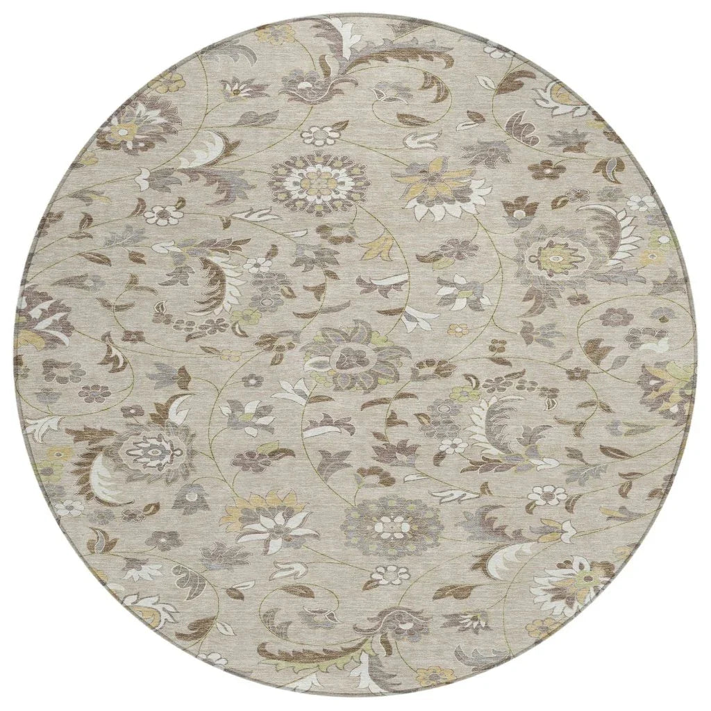 LOOMLAN Rugs Aveline Brown Washable Indoor-Outdoor Rug