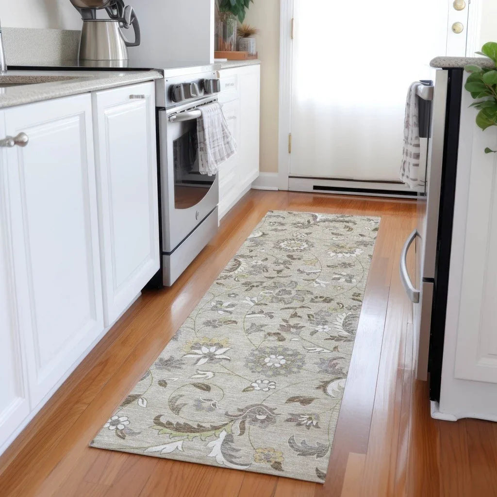 LOOMLAN Rugs Aveline Brown Washable Indoor-Outdoor Rug