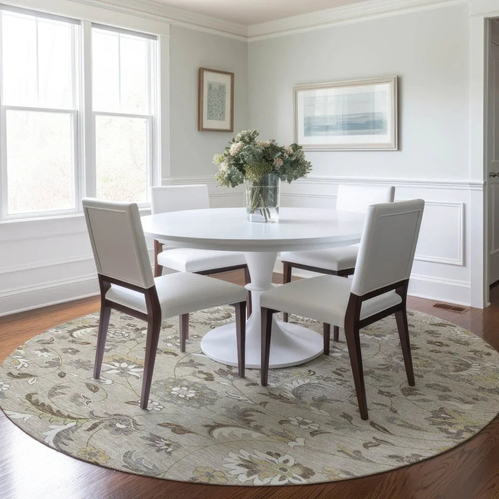 LOOMLAN Rugs Aveline Brown Washable Indoor-Outdoor Rug