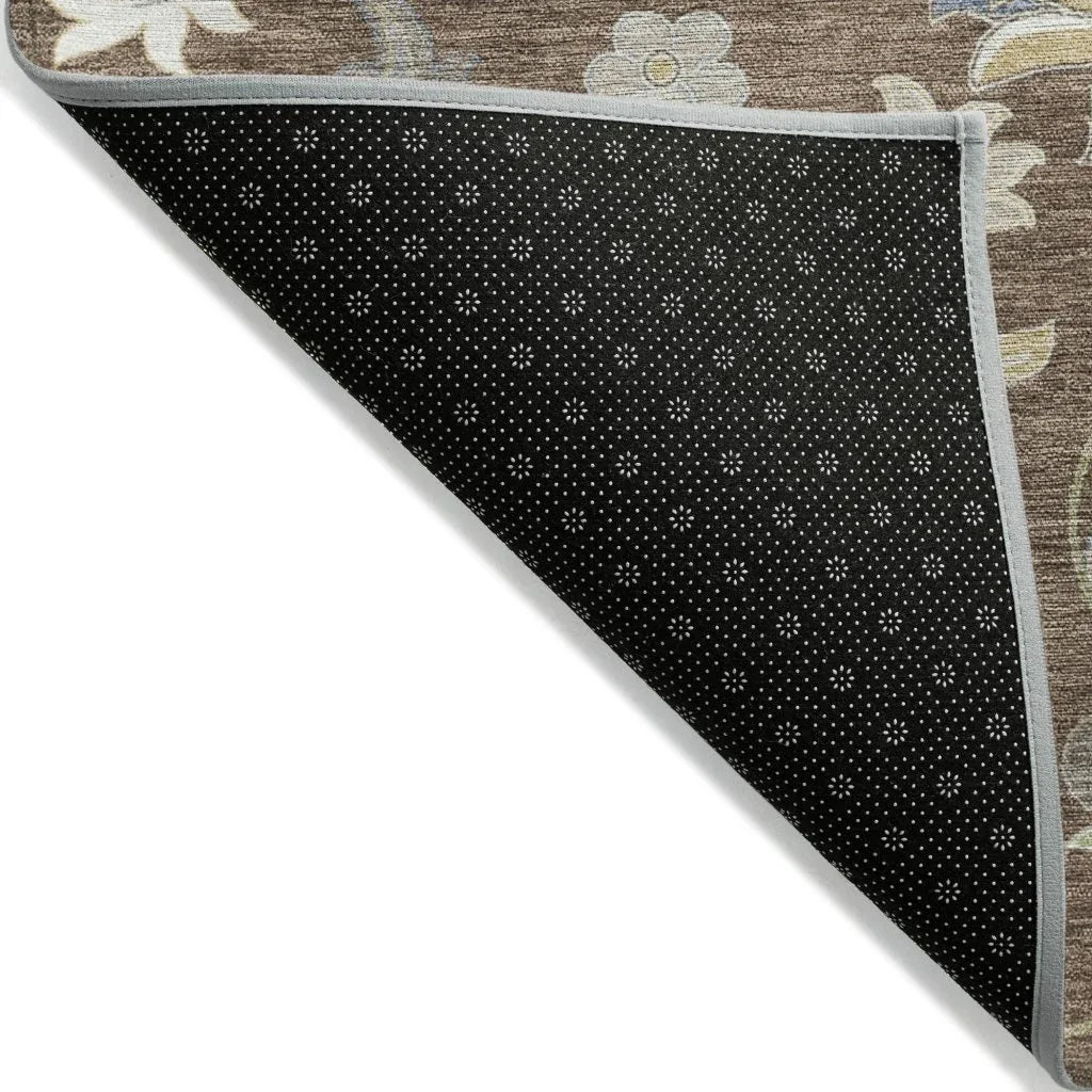 LOOMLAN Rugs Aveline Chocolate Washable Indoor-Outdoor Rug