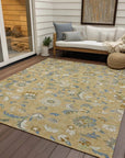 LOOMLAN Rugs Aveline Gold Washable Indoor-Outdoor Rug