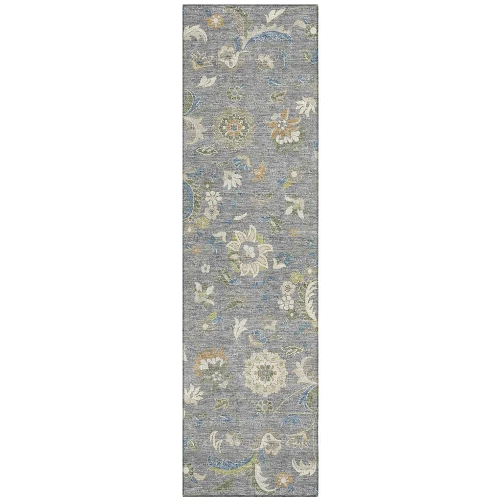 LOOMLAN Rugs Aveline Gray Washable Indoor-Outdoor Rug