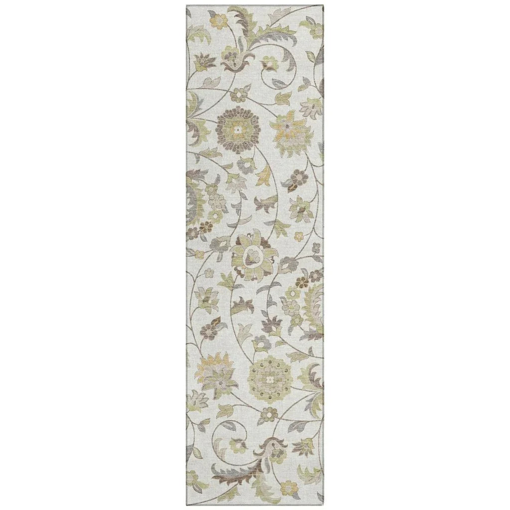 LOOMLAN Rugs Aveline Ivory Washable Indoor-Outdoor Rug
