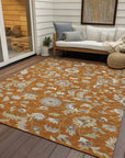 LOOMLAN Rugs Aveline Orange Washable Indoor-Outdoor Rug