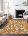 LOOMLAN Rugs Aveline Orange Washable Indoor-Outdoor Rug
