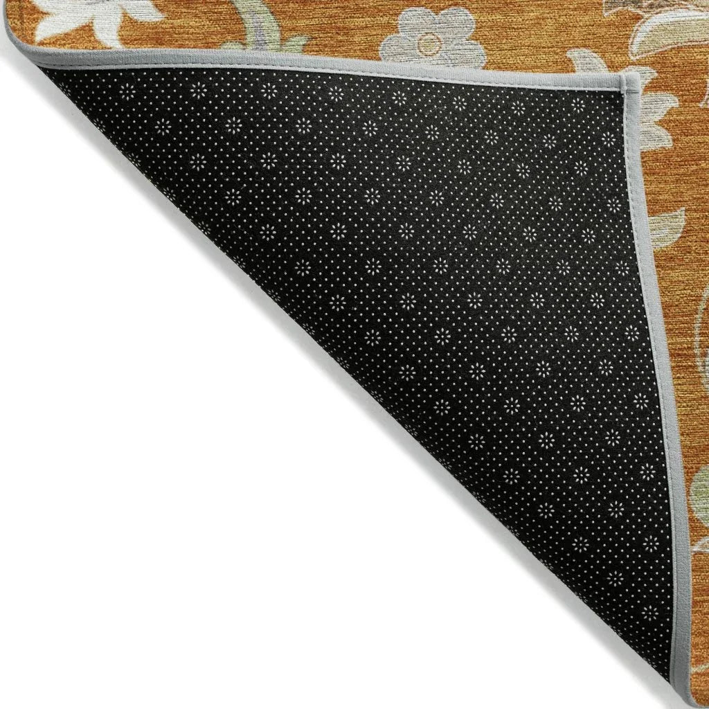 LOOMLAN Rugs Aveline Orange Washable Indoor-Outdoor Rug