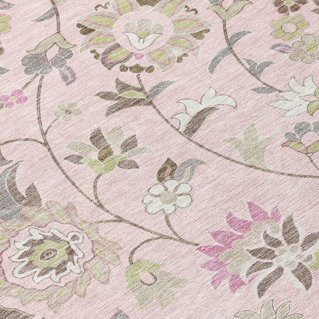 LOOMLAN Rugs Aveline Pink Washable Indoor-Outdoor Rug
